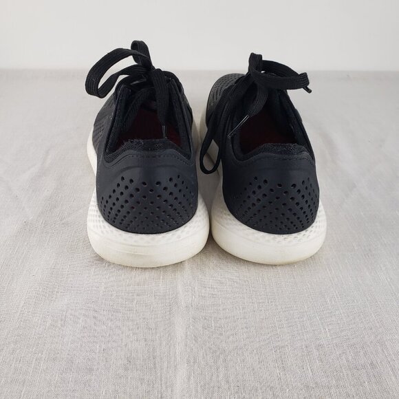 Crocs LiteRide Pacer Lace-Up Sneakers Black Perforated Mesh Womens Size 10 - Picture 4 of 11